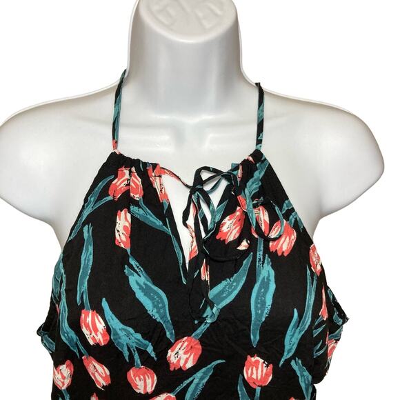 Flying Tomato Sleeveless Side And Back Cutout Halter Mini Dress Floral Print M - Picture 3 of 16
